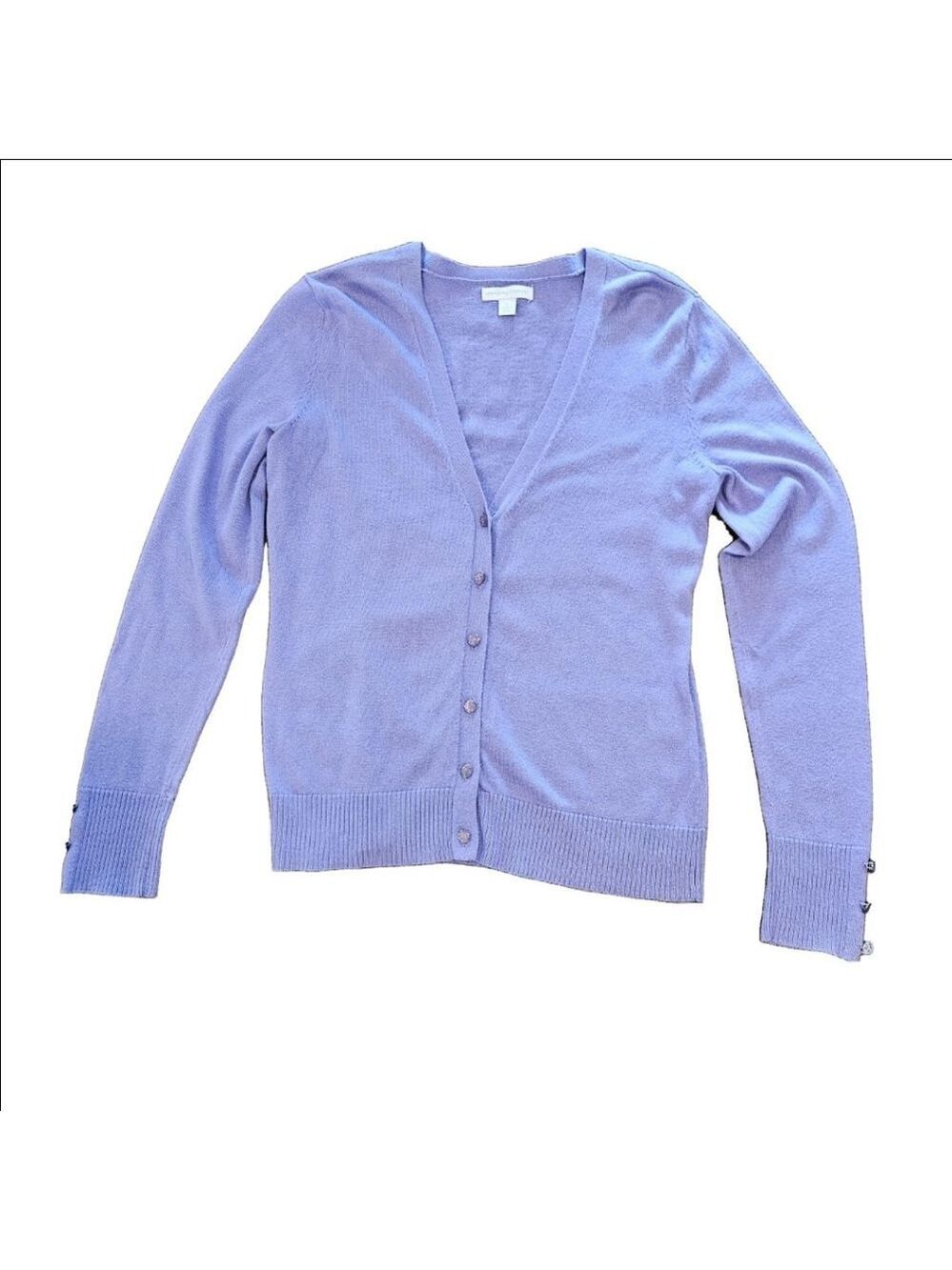 Women's New York & Company Button-Down Long Sleeved Cardigan Size M Purple